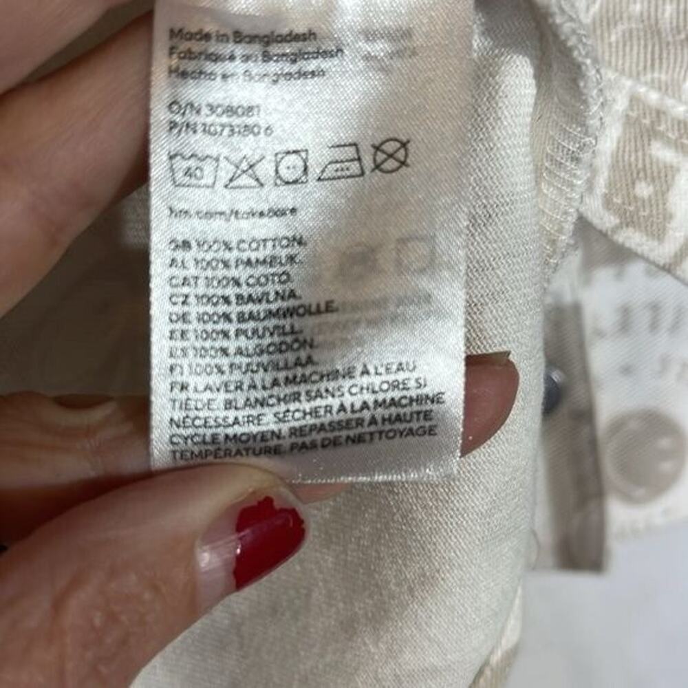Smiley and H&M Denim White & Cream Denim Jacket Size S Novelty Print NWOT Preppy - Picture 10 of 13
